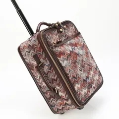 美品 MISSONI ミッソーニ レザー スーツケース キャリーケース バッグ 出張 旅行 ブラウン 茶色 A4 メンズ レディース MMM BG4-1【中古】のサムネイル