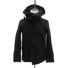 グリーンレーベルリラクシング ユナイテッドアローズ green label relaxing モッズコート ショート丈 2way フード付き M 黒 ブラック /YK3