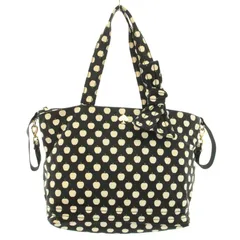 ケイトスペード KATE SPADE トートバッグ ハンドバッグ マザーズバッグ ロゴ リンゴ柄 ナイロン 黒 ブラック /BB