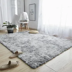 【在庫処分】カーペット ラグマット 120x160cm 滑り止め付 洗えるラグ 抗菌 ふわっと手触り優しいフランネルラグ 約1.5畳 折り畳み 長方形 (グレー)
