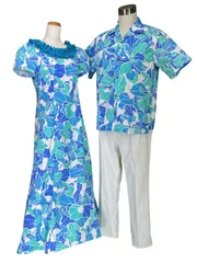 セット価格 ムームー ドレス アロハシャツ セット 結婚式 海外挙式参列 ハワイ 激安 ネット限定販売 ハワイ直輸入生地 日本国内自社工場縫製 AS-1000 SH-1000F