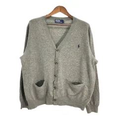 Polo by Ralph Lauren ポロ ラルフローレン ウール ニット カーディガン 大きいサイズ グレー (メンズ XXL) 中古 古着 T2067