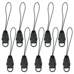 新品 [YFFSFDC] ストラップ パーツ 部品 10個セット 取り外し可能 着脱式ストラップパーツ ストラップアダプター バックル ブラック (黒10個)