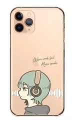 iPhone14Pro ケース カバー アイフォン14 プロ スマホケース ハードケース 女の子 イラスト 音楽 ミュージック ヘッドホン サブカル 韓国 可愛い かわいい パステルカラー カラー04