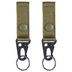 【数量限定】[TRIWONDER] キーリング MOLLE キーホルダー バックル ナイロン ベルクロ ベルト タクティカル カラビナ 登山釦 マルチ フック スナップ リング ロックカラビナ Dリング グリムロック