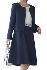 [アウニイ] セレモニースーツ レディース ママ スーツ ジャケット ワンピース セレモニー せれもにーすーつ せれもにー すーつ ママスーツ 入卒スーツ 入卒 スーツママ 母親 入園式 入学式 卒業式 卒園式 入園 入学 卒 [ネイビー / 508] [L]