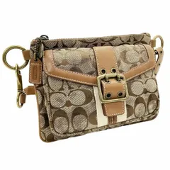 コーチ ウエストバッグ シグネチャー タイダイ ミニ ウエストポーチ キャンバス レザー 革 カーキ ベージュ ブラウン 茶色 COACH ヒップバッグ ボディバッグ ミニバッグ バッグ バック カバン 鞄【中古】