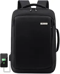 Grande Visage ビジネスリュック バック 拡張 防水 USB PC収納 機内持ち込み キャリーオン ハードシェル 多機能(ブラック)