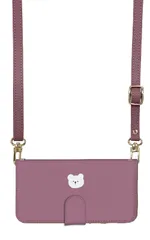 iPhone 11 iPhone11 ケース 手帳型 アイフォン11 スマホケース スマホショルダー レザー ストラップ クマ しろテディベア 白白熊 かわいい 調節可能 130cm  カラー05