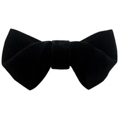 ブラック ベロア 変形 蝶ネクタイ ボウタイ 簡易装着タイプ