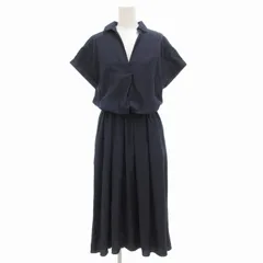 スピック&スパン Spick&Span ロングワンピース 半袖 スキッパー ペチコート付 36 紺 ネイビー /GV