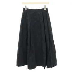 マッキントッシュ ロンドン MACKINTOSH LONDON シャドーフラワープリントスカート ロング フレア 花柄 ボタニカル柄 イージー 38 紺 ネイビー 黒 ブラック G5S15-416-28 /YT