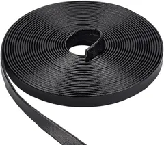 OLYCRAFT 5M 下緒 刀剣用 下げ緒 居合刀用 レザーコード 平紐 8mm イミテーションレザー 合成皮革 革紐 皮紐 レザーテープ レザークラフト DIY 手作り 飾り 素材 手芸材料 ハンドメイド(ブラック)