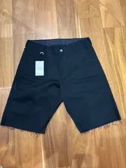(uniform experiment)定価以下 未使用バッグ裾ロゴほつれ加工デザインパンツ 紺白SIZE 2 定価28600💴のサムネイル