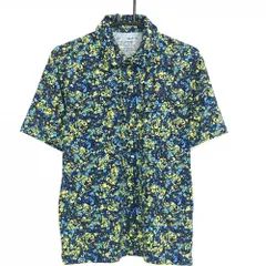 【超美品】アンダーアーマー 半袖ポロシャツ ネイビー×イエロー 総柄  メンズ SM/P/CH ゴルフウェア 2023年モデル UNDER ARMOUR