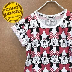 US古着 ミニーマウス ディズニーDisney 袖ロールアップ 総柄半袖tシャツ白L