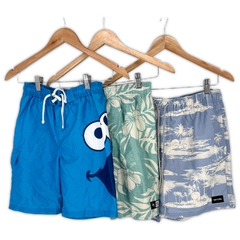 RIP CURL 海水パンツ 親子セット キッズ 3枚セット メンズ 海パン 古着 リップカール セサミストリート クッキーモンスター SESAME STREET ジュニア 子ども用 大人用 小学生