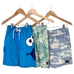 RIP CURL 海水パンツ 親子セット キッズ 3枚セット メンズ 海パン 古着 リップカール セサミストリート クッキーモンスター SESAME STREET ジュニア 子ども用 大人用 小学生