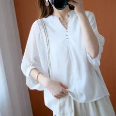 ☆ ホワイト ☆ シャツ ブラウス レディース 7分袖 tシャツ 春 チュニック シャツ ブラウス レディース 七分袖 シャツブラウス tシャツ Tシャツ チュニック 無地シャツ 7分袖 スキッパー vネック Vネック ドルマンスリーブ ドルマン