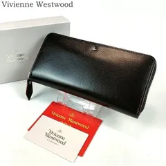 良品 Vivienne Westwood ヴィヴィアンウエストウッド ラウンドファスナー 長財布 ブラック 黒 レザー オーブ ロゴ 内側レッド メンズ 箱あり