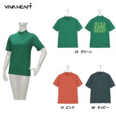 VIVA HEARTビバハートラインボックスロゴ 半袖モックネックシャツ