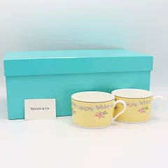 新品同様 箱付 ティファニー ティーカップ マグカップ ペアマグ コップ 花柄 イエロー OKZ 2000000 NSK