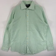 古着 90's/90年代 ポロバイラルフローレン Polo by Ralph Lauren 長袖シャツ ボタンシャツ REGENT CUSTOM  FIT 16 L  グリーン系 ストライプ メンズ