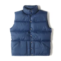 THE NORTH FACE ノースフェイス ベスト ネイビー 紺 サイズ:L  | グッドコンディション 茶タグ | 70s リップストップ ダウンベスト | アウター ジャケット ブルゾン | 70年代 ヴィンテージ 古着【メンズ】【中古】