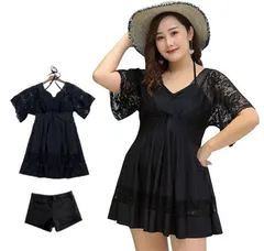 【在庫処分】体型カバー 大きいサイズ 大人 ワンピース 女性用 ビーチウエア 着痩せ 女性水着レース レディース フリル ショートパンツ 韓国 かわいい 水着 セクシー 露出控えめ プール 温泉 [Lalapala] ビーチ 砂遊び 旅行 水陸両用