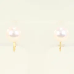 K18YG　イヤリング　clip-on earrings　パール　（真珠）　総重量約1.9g