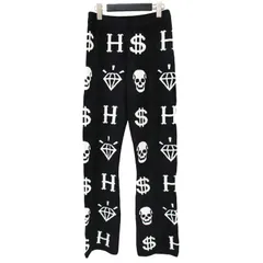 美品 HYSTERIC GLAMOUR ヒステリックグラマー パンツ ブラック ホワイト 黒 FREE スカル ロゴ モノグラム ジャガードパンツ ルームウェア パジャマ ボトムス ズボン 楽ちん【レディース】のサムネイル