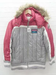 ◇ ikka イッカ キッズ 子供服 中綿 フェイク ファー 長袖 ジップアップ ジャケット 150 レッド グレー * # 1002800238828 【中古】 【1002800238828】