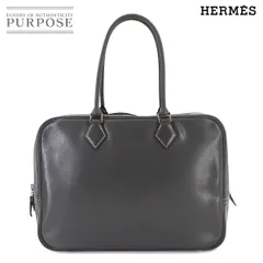 美品 エルメス HERMES プリュム 32 ハンド バッグ クシュベル エプソン グラファイト □E刻印 シルバー 金具 Plume 90280836のサムネイル