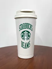 【新品未使用】スタバ　BEAMS リサイクルステンレスTOGOロゴタンブラー College Design ベージュ 473ml