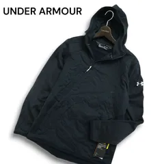 【新品 未使用】 UNDER ARMOUR アンダーアーマー coldgear 中綿 裏起毛★ フーディー ハーフジップ パーカー Sz.S メンズ 黒