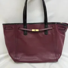 K【中古】レザージュエルズ トートバッグ 牛革 クロコダイル レッド ブラック ショルダーバッグ