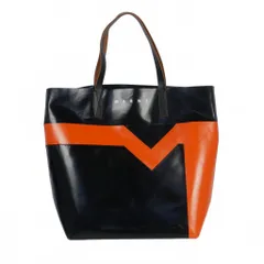 マルニ　MARNI FRANK NAVINトートバッグ　PVCレザーハンドル MARNI マルニ マルニタグ付き レザーハンドル トートバッグ