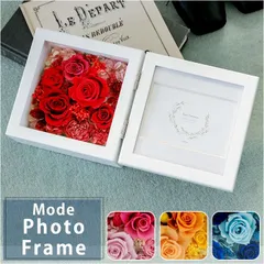 ☆ Mode モード フォトフレーム プリザーブドフラワー 写真立て フォトフレーム 花 ボックス ギフト お花 造花 フラワーギフト 誕生日 Mode モード 贈り物 お祝い 枯れない花 おしゃれ かわいい 結婚祝い 還暦祝い 敬老の日 母の日