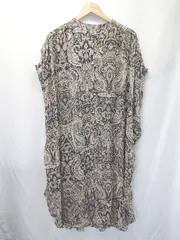 ◇ ⊂ antiqua アンティカ ペイズリー柄 ノースリーブ 膝下丈 シャツ ワンピース サイズF ブラック系 レディース E  【1507100008886】