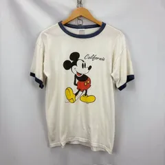 Velva Sheen 90年代 ミッキーマウス プリント リンガーTシャツ シミ汚れ MADE IN USA サイズM 07061614 861 ホツレ