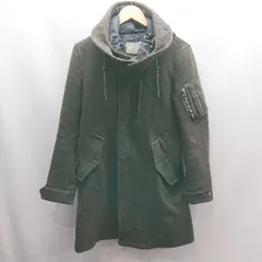 ◇ ⊇ a day in the life UNITED ARROWS ウール系 長袖 フード付きコート サイズS ダークグリーン メンズ E  【1503050011518】