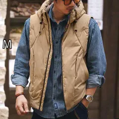 [M]秋冬 コーデ メンズ  服 シンプル ファッション オシャレ 大人 かっこいい 大きいサイズ ストリート 紳士服  ハイエンド アメリカン レトロ スポーツ ダウン ジャケット ベスト フード付き ノースリーブ ベスト