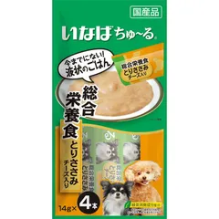 （まとめ買い）いなばペットフード いなば ちゅ～る 総合栄養食 とりささみ チーズ入り 14g×4本 D-107 犬用 【×16セット】