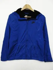 【送料無料】USA 古着 ナイキ NIKE 中綿 ナイロンジャケット ジャンパー フード付き 青 ブルーメンズXS 子供160サイズ ■L24168AWS21-1050（4）5/31