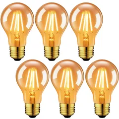 新品 LVWIT LED電球 E26口金 フィラメント電球 (6W)60W形相当 2500K 電球色 茶色 720LM レトロ電球 A60 PSE 調光器非対応 6個入