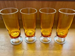 グラス　ガラスのコップ　昭和レトロ/4個セット