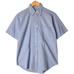古着 70~80年代 エルエルビーン L.L.Bean シアサッカー 半袖 ボタンダウン ストライプシャツ USA製 メンズM相当 ヴィンテージ/eaa579808
