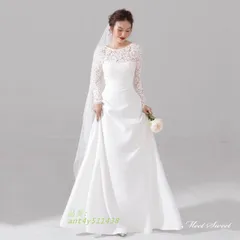 ウェディングドレス ウエディングドレス ロングドレス 二次会 結婚式 前撮り エレ 長袖 ブライダル 総レース ファスナー 花嫁 スレンダードレス ant4y511438