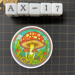 방수 스티커 버섯 스테인드 글라스 스타일 일러스트 AX-17