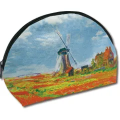 ポーチ 名画マルチポーチ（モネ「チューリップ畑」） ゆうパケット 小物入れ かわいい おしゃれ ギフト レディース コスメポーチ プレゼント 贈り物 大きめ 旅行 トラベル 大容量 化粧小物 ファスナー Sサイズ